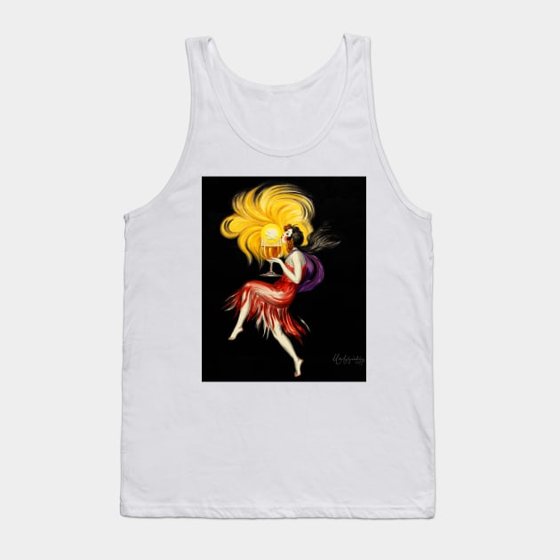 Woman Red Dress Holding Glass Cognac 1927  Leonetto Cappiello Tank Top by rocketshipretro